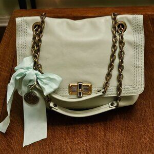 Lanvin Mint Green 'Happy' Double Handled Bag. Emblem Charm